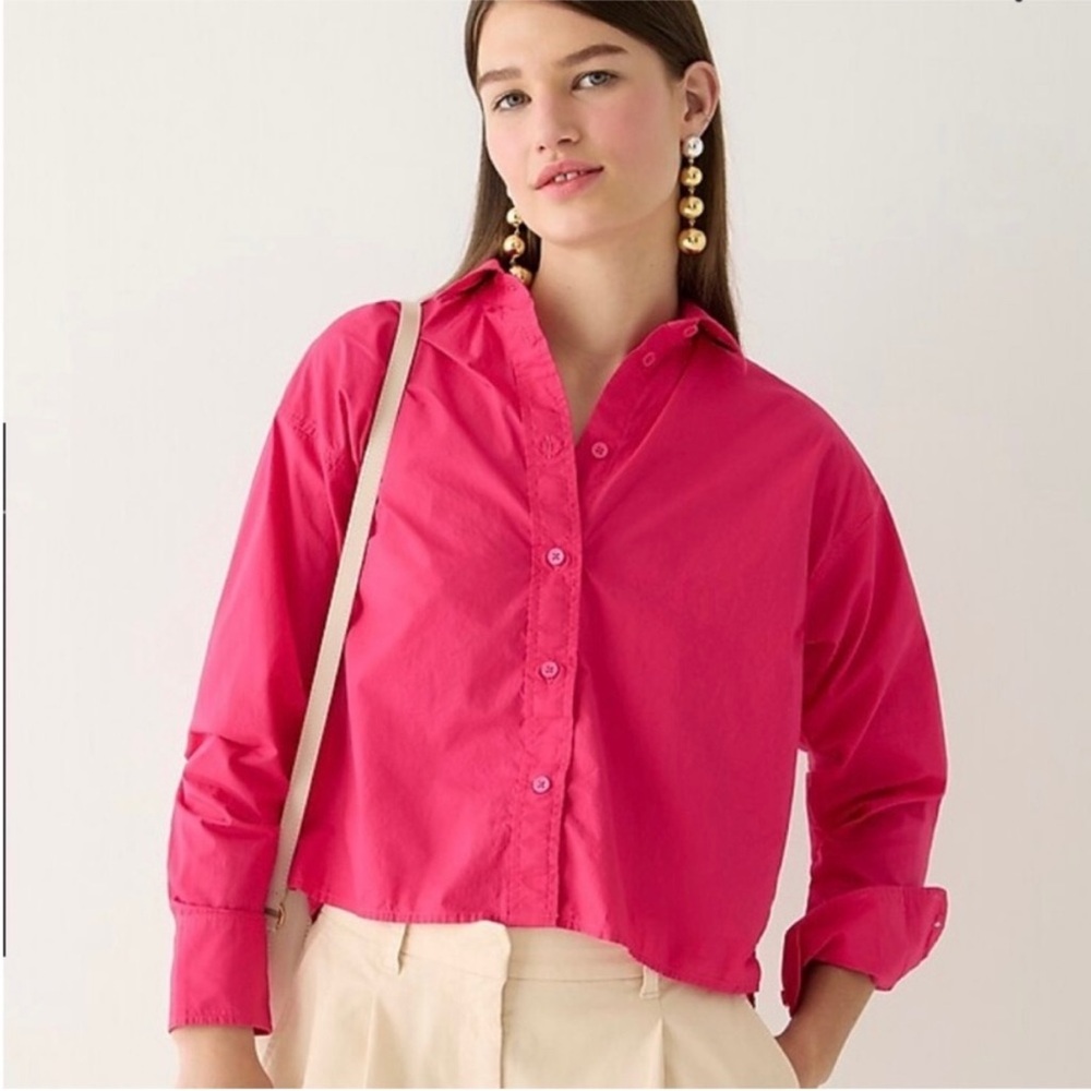 J. Crew‎ Relaxed-fit cropped cotton poplin shirt
